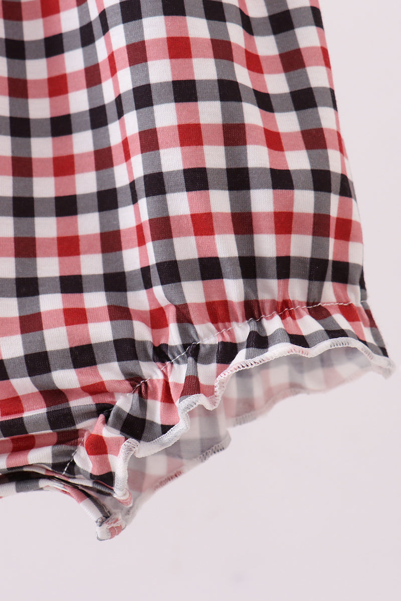 Georgia go dawgs embroidery plaid ruffle bubble