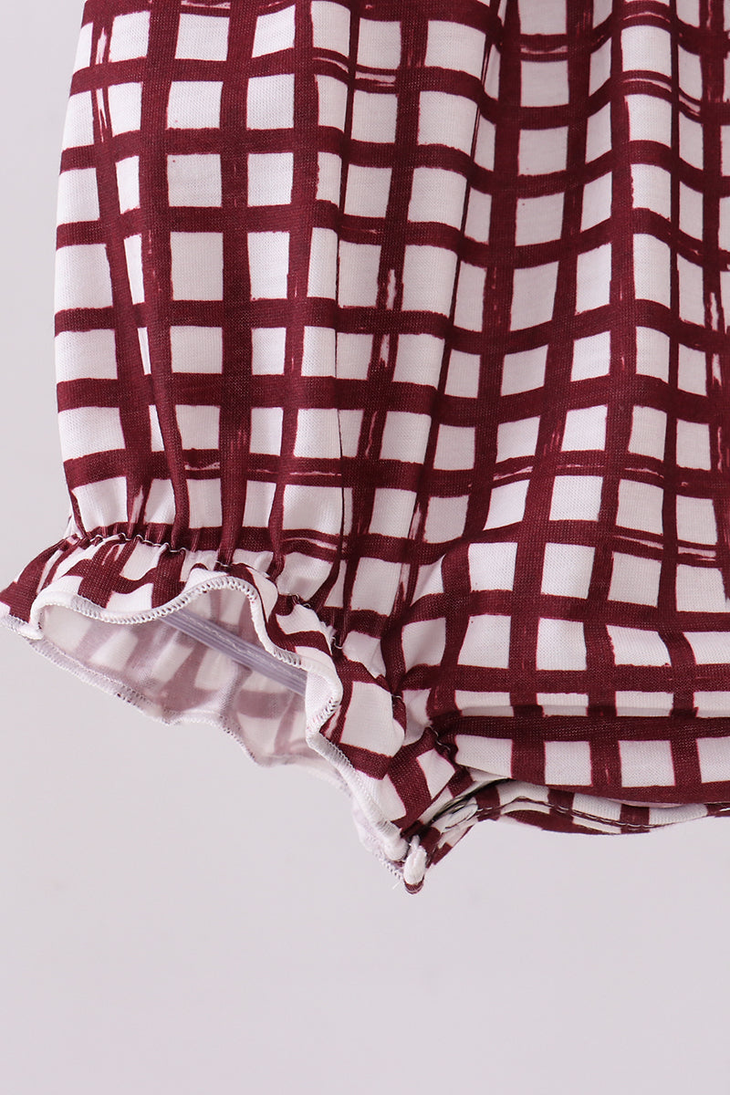 Mississippi Hail State smocked ruffle gingham bubble