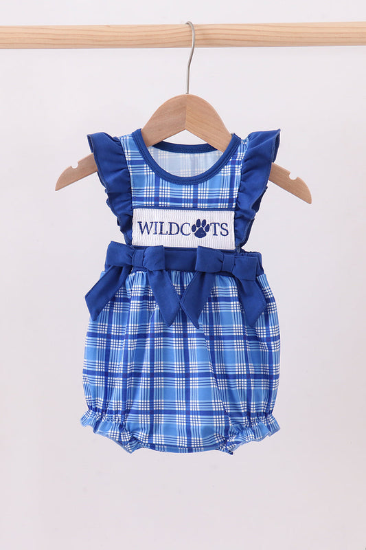 Kentucky Wild Cats smocked plaid ruffle bubble
