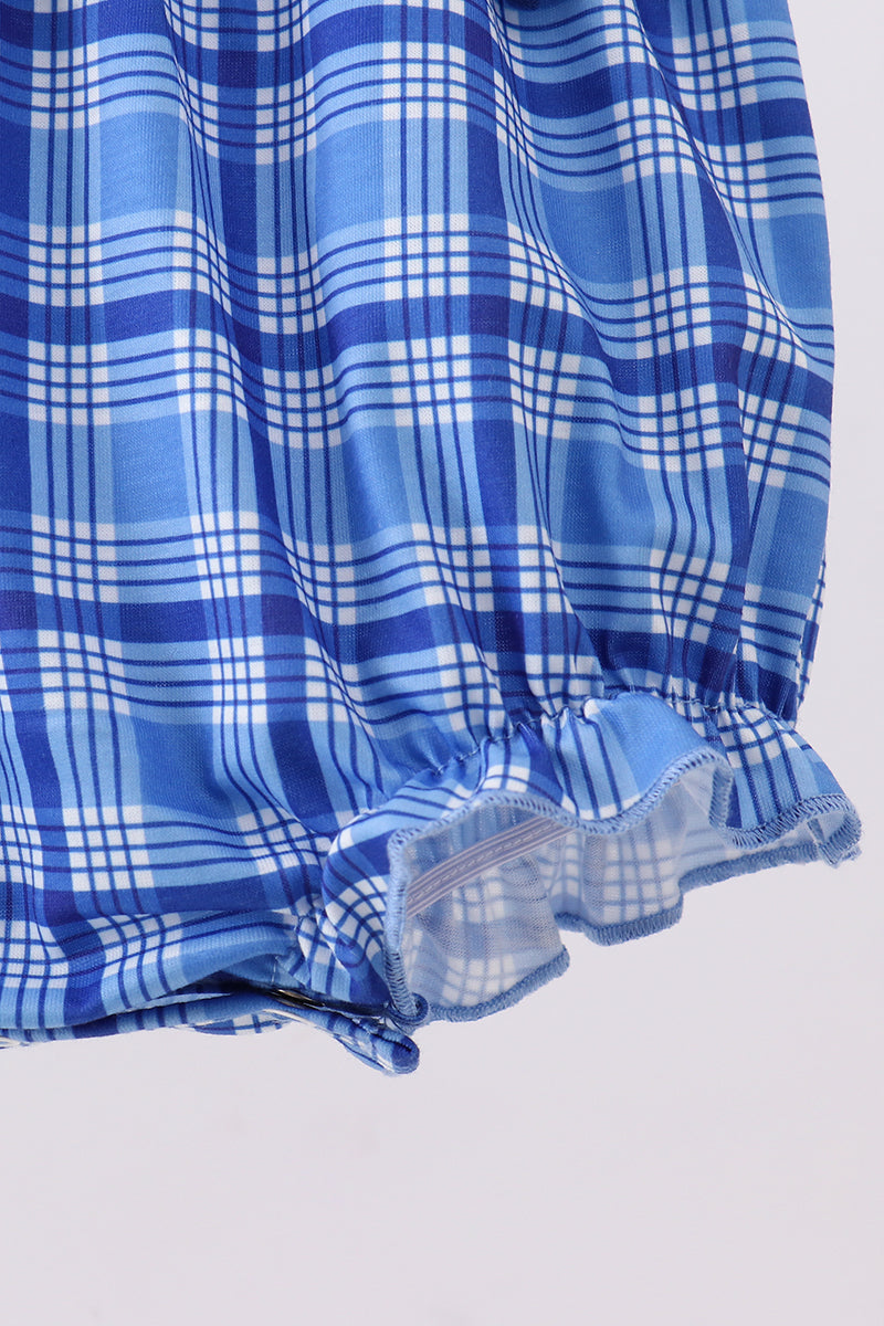 Kentucky Wild Cats smocked plaid ruffle bubble