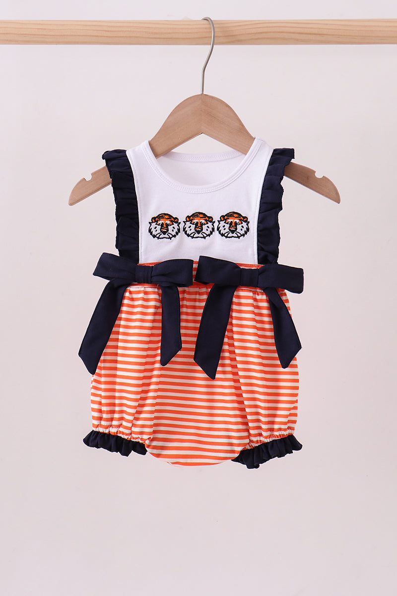 Auburn embroidery ruffle stripe bubble