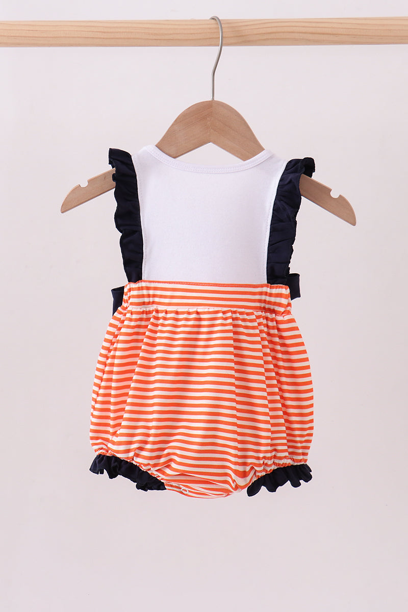 Auburn embroidery ruffle stripe bubble