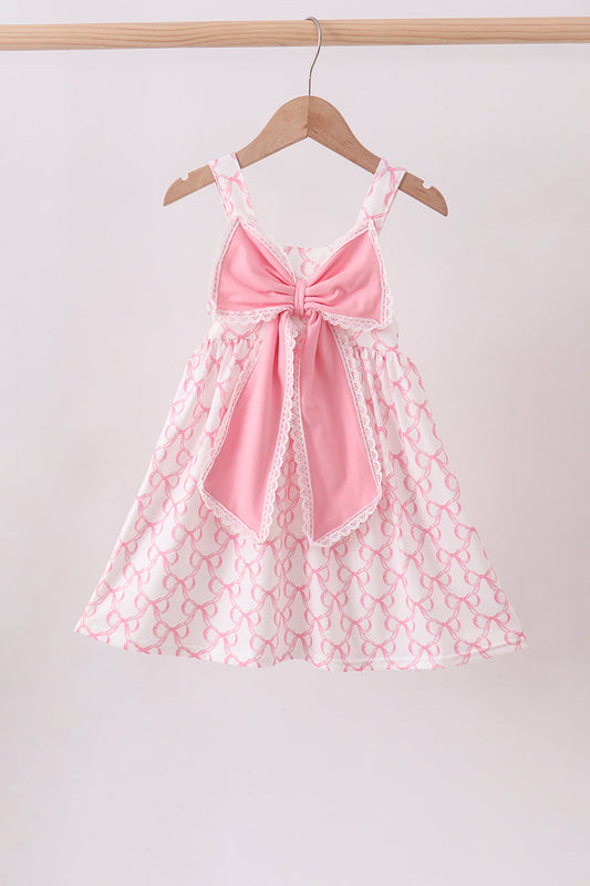Pink bow ruffle dress