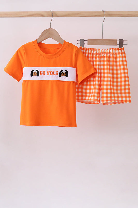 Tennessee go vols embroidery gingham shorts set