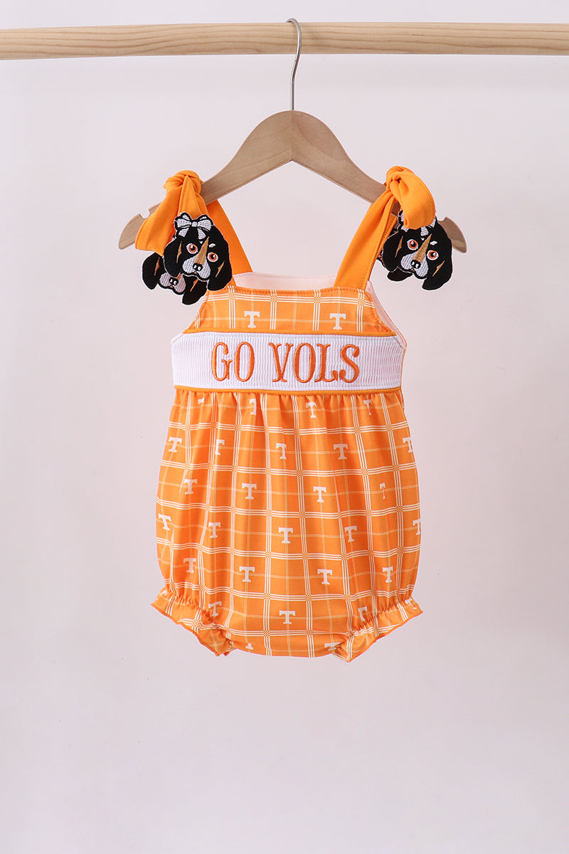 Orange Tennessee go vols embroidery plaid bubble