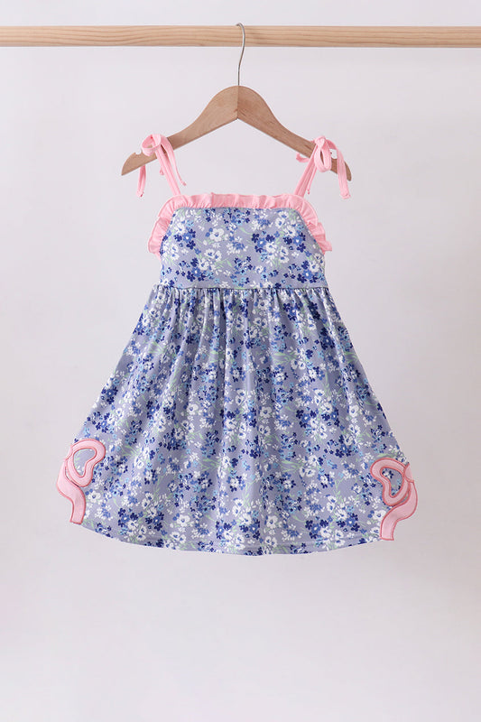 Blue floral bow dress