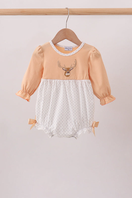 Beige Deer Embroidery Bubble