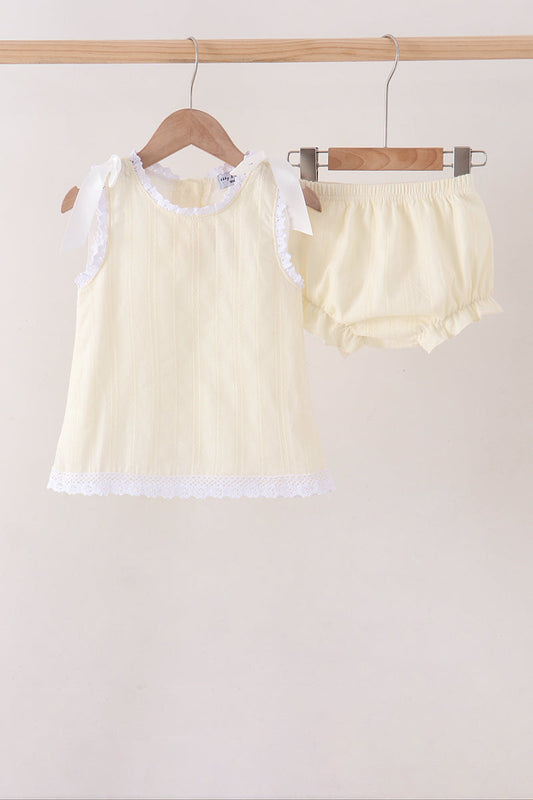 Beige Jacquard Bloomer Set