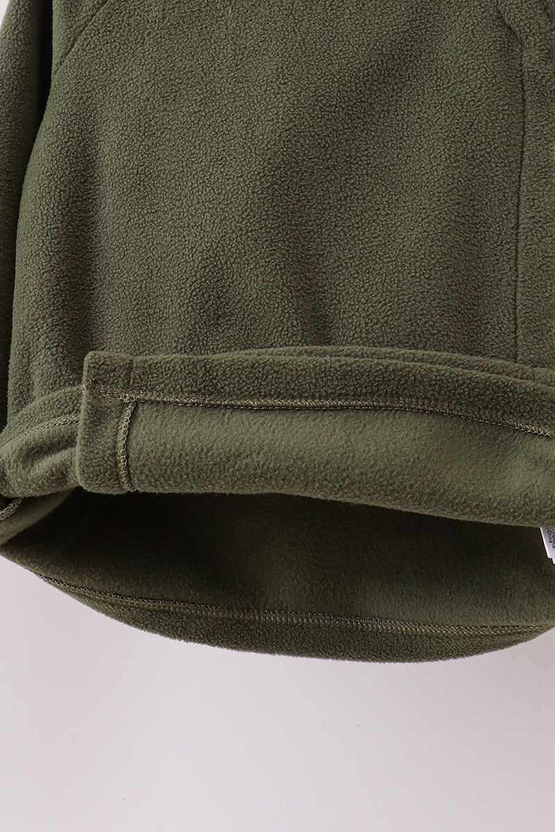 Green Fleece Bow Coat