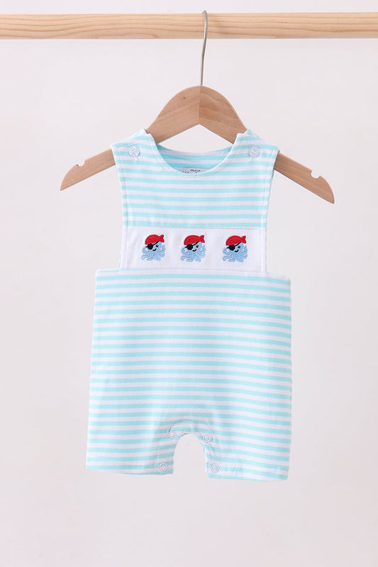 Blue octopus embroidery stripe jonjon